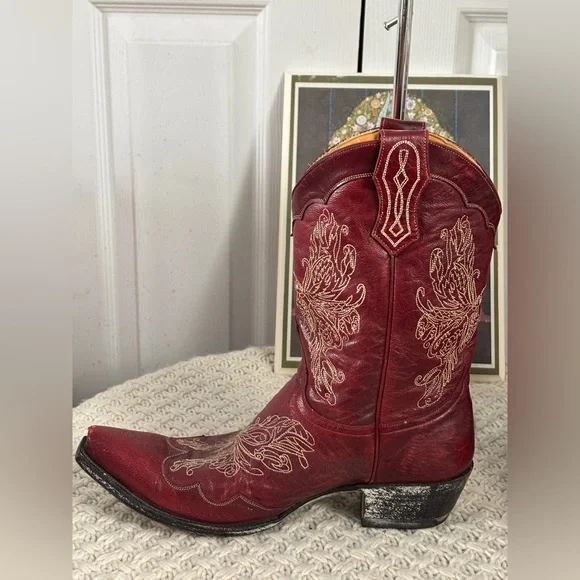 Old Gringo Red Leather Butterfly Boots - Picture 8 of 11